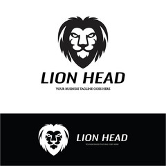 Lion head logo design template. Vector illustration