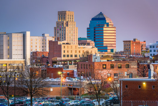 Durham, North Carolina, USA downtown skyline