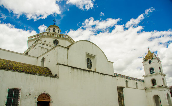 Outdor view of la merced church in latacunga, Ecuador