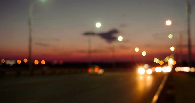 Night Traffic defocused footage