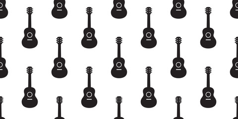 guitar seamless pattern vector bass ukulele music scarf isolated cartoon illustration repeat wallpaper tile background