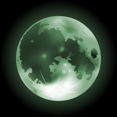 Vector green full moon