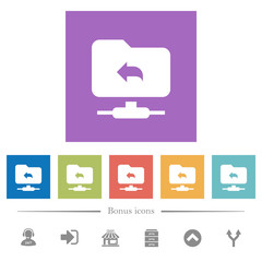FTP parent directory flat white icons in square backgrounds