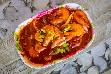 Malaysian sambal udang prawn sauce