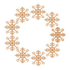 christmas golden wreath snowflakes decoration