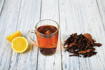 Cup of tea on table