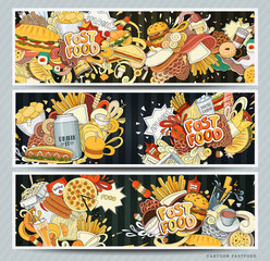 Obraz premium Vector illustration of fast food