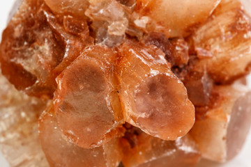 Macro mineral stone Aragonite on a black background