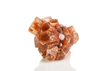 Macro mineral stone Aragonite on a black background