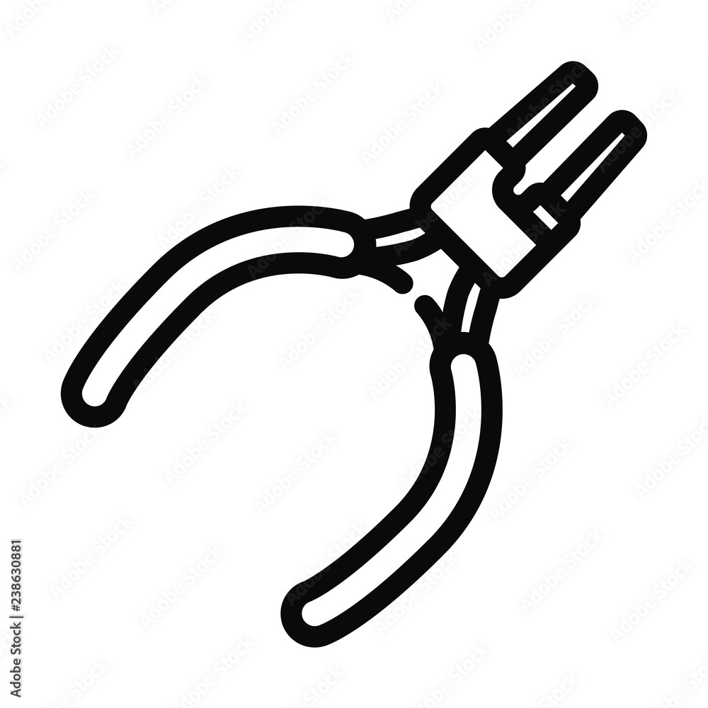 Poster outline pliers icon vector isolated on white background. modern, linear vector sign for mobile app a