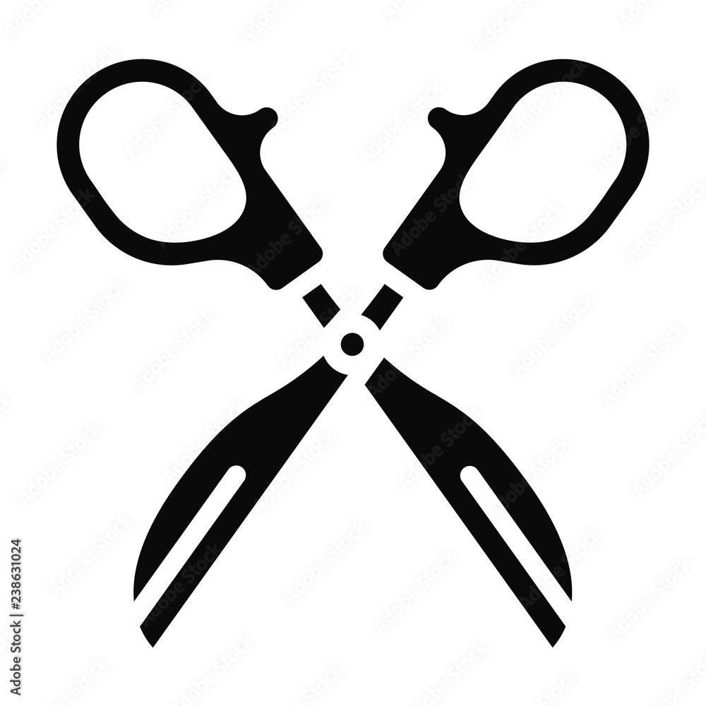 Aufkleber filled scissors icon vector isolated on white background. modern symbol in trendy flat style for mob