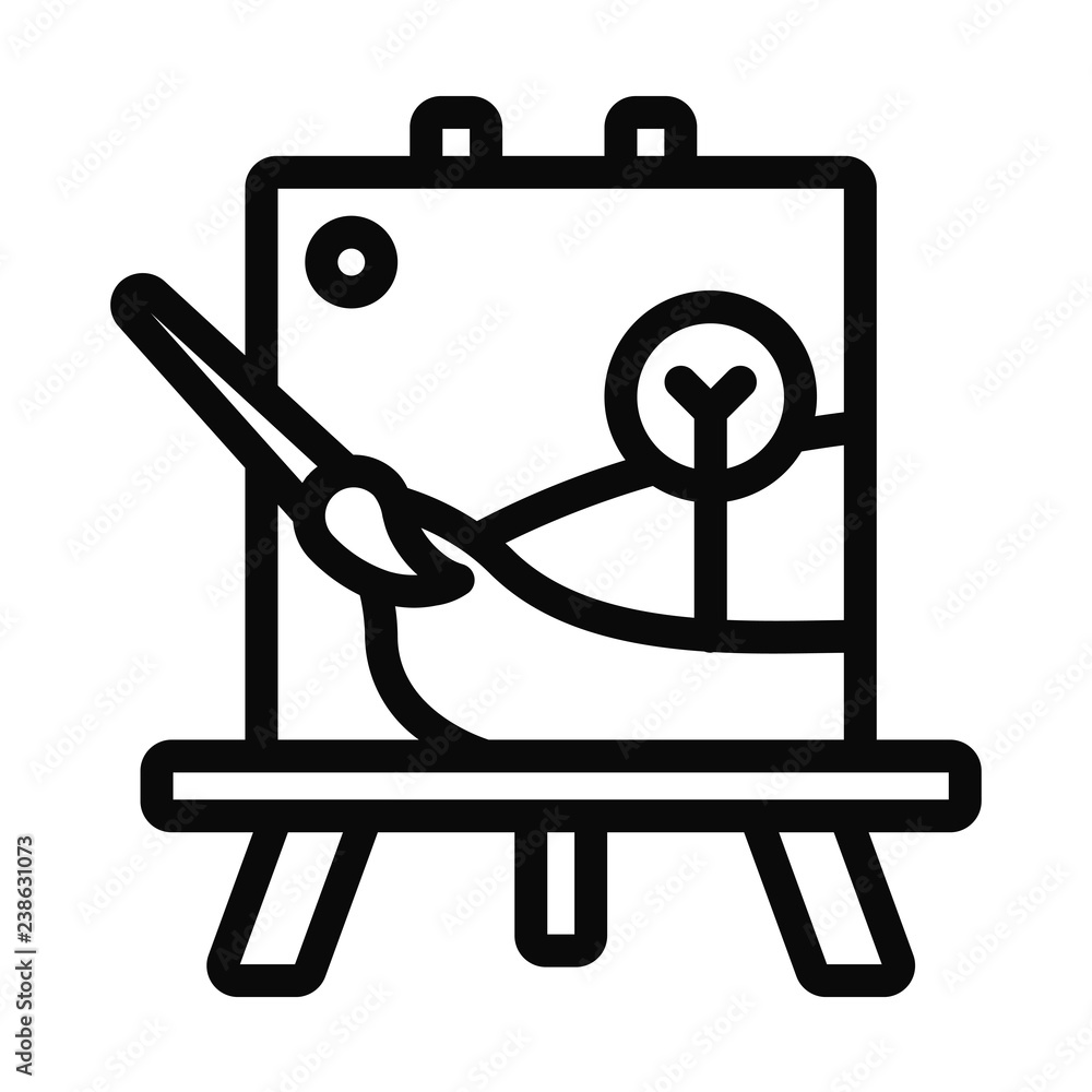Poster outline painting vector icon isolated on white background. linear symbol for mobile app and web desi