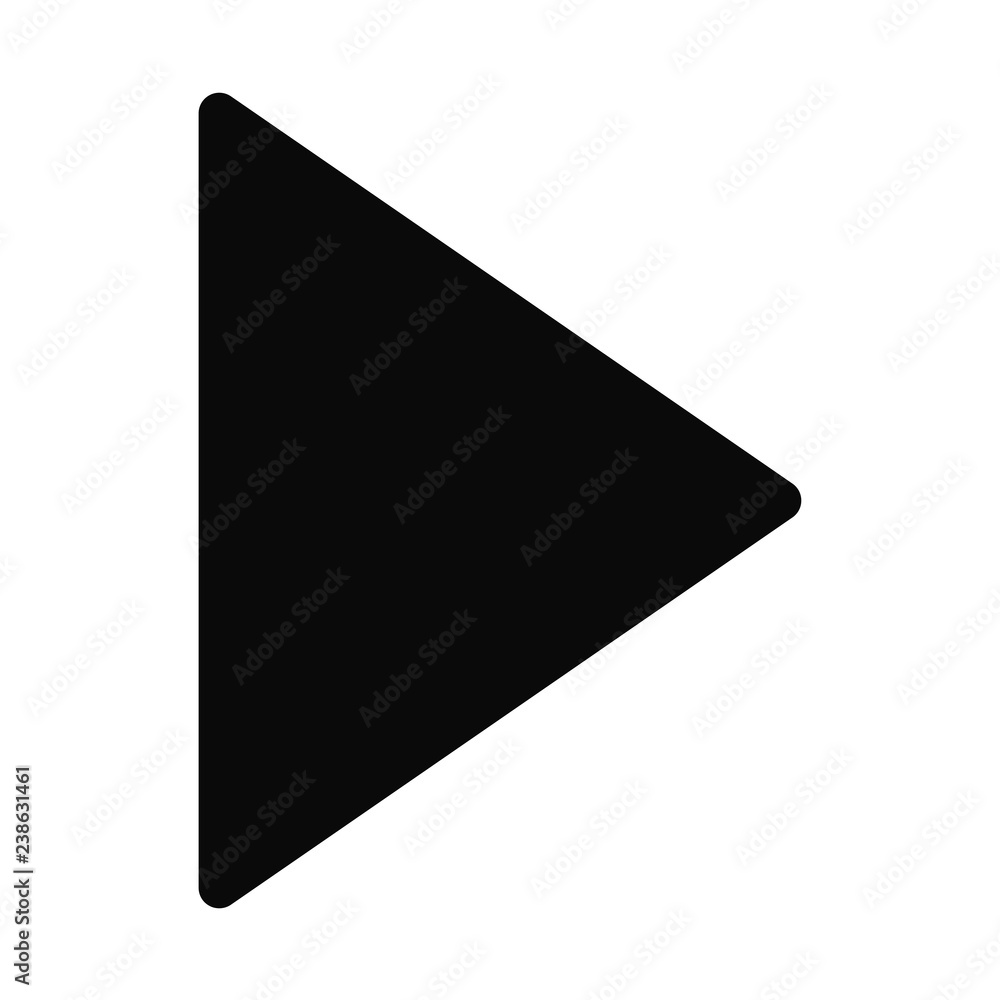 Poster filled play button icon vector isolated on white background. modern symbol in trendy flat style for 