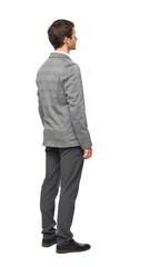 Side view of Business man  looks.