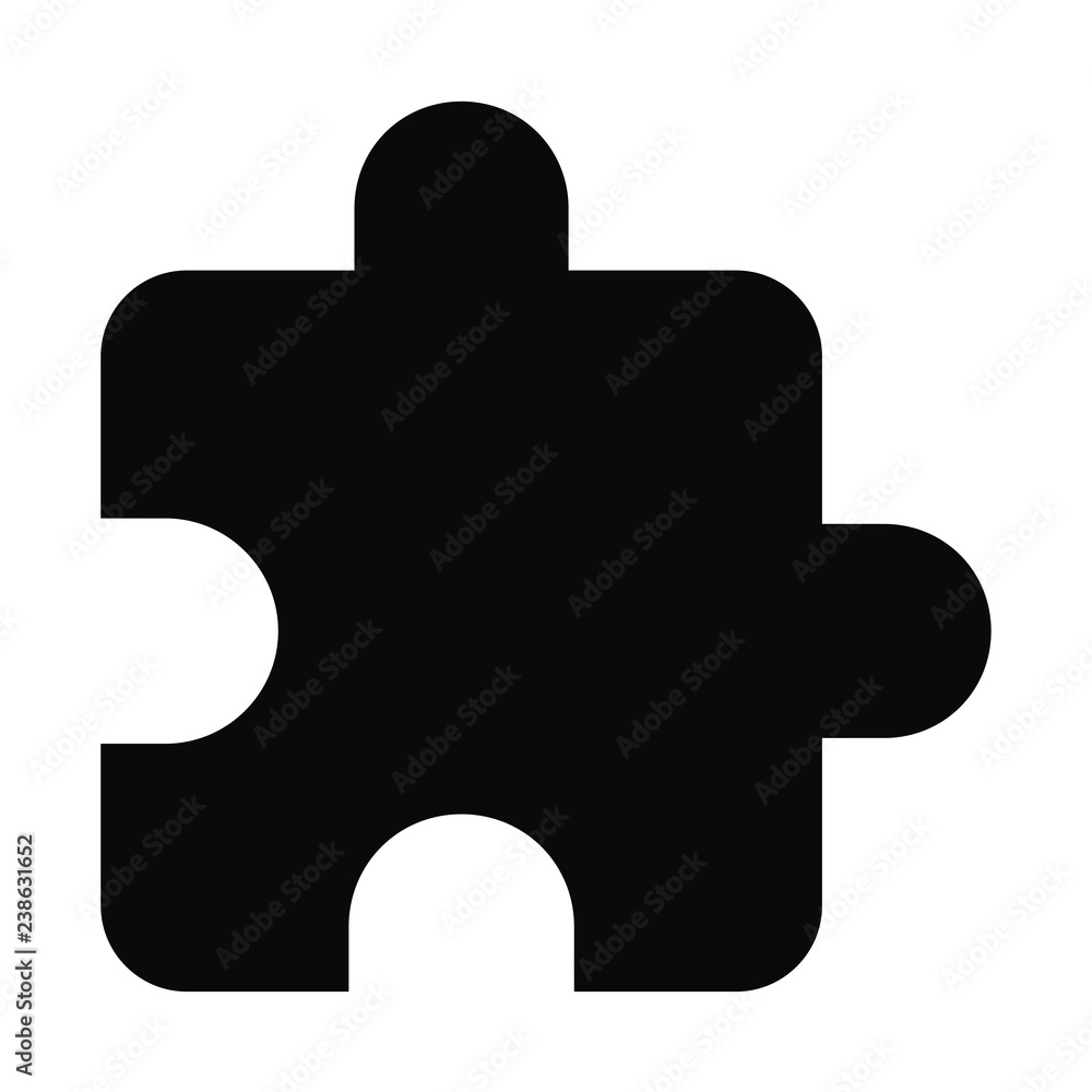 Poster filled puzzle piece icon vector isolated on white background. modern symbol in trendy flat style for