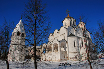 Winter Sunset in Suzdal (an ancient Russian historical city).