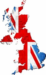 Grunge United Kingdom map with flag inside - Illustration, 
Map of Great Britain vector,  
Abstract grunge mosaic flag of Great Britain