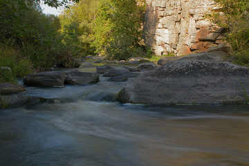 River and stones in the canyon