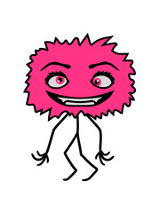 klein haarig flauschig mädchen frau weiblich verrückt wahnsinnig crazy girl gesicht kopf mund böse monster horror halloween vampir gruselig zähne comic cartoon clipart