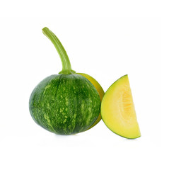 Young  Green pumpkin isolated on the white background