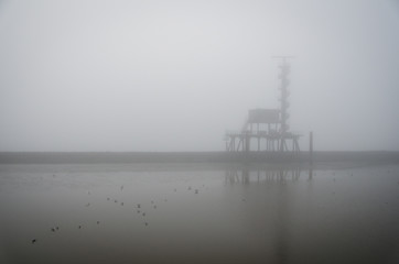 Foggy industrial view