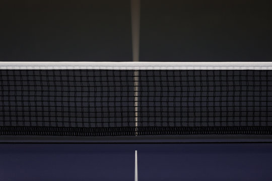 Net On Blue Ping Pong Tennis Table