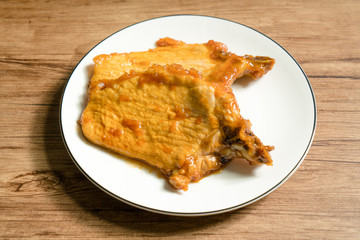 Sauce big row, wood grain background