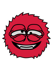 haarig wuschelig pelzig haare verrückt wahnsinnig gesicht kopf mund böse monster horror halloween vampir gruselig zähne comic cartoon clipart logo design