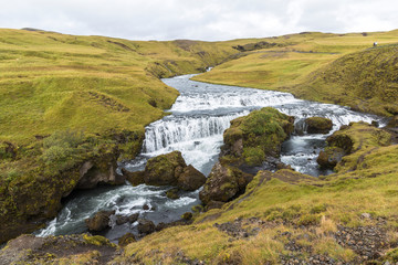 Obraz premium River in beautiful icelandic landscape near Skogafoss, Iceland