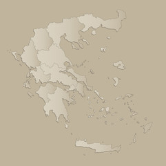 Obraz premium Greece map with individual states separated, infographics raster