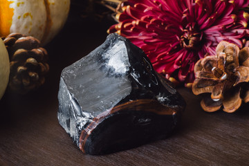 Mahogany Obsidian in Autumn