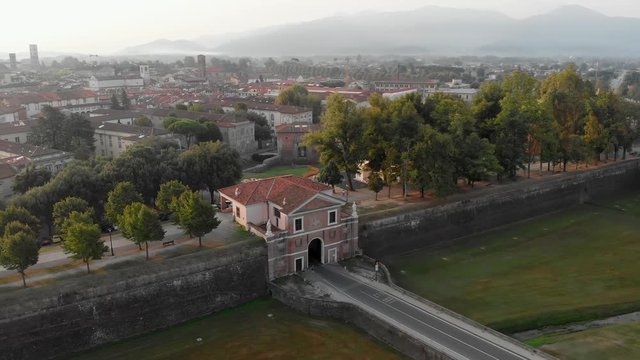 The town of Lucca in Tuscany Italy
