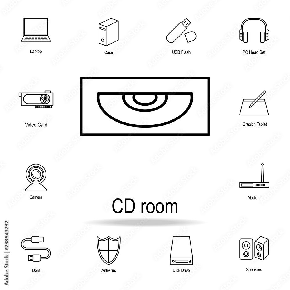 Aufkleber cd room icon. detailed set of computer part icons. premium graphic design. one of the collection ico