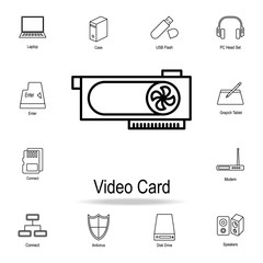 Video card icon. Detailed set of computer part icons. Premium graphic design. One of the collection icons for websites, web design, mobile app