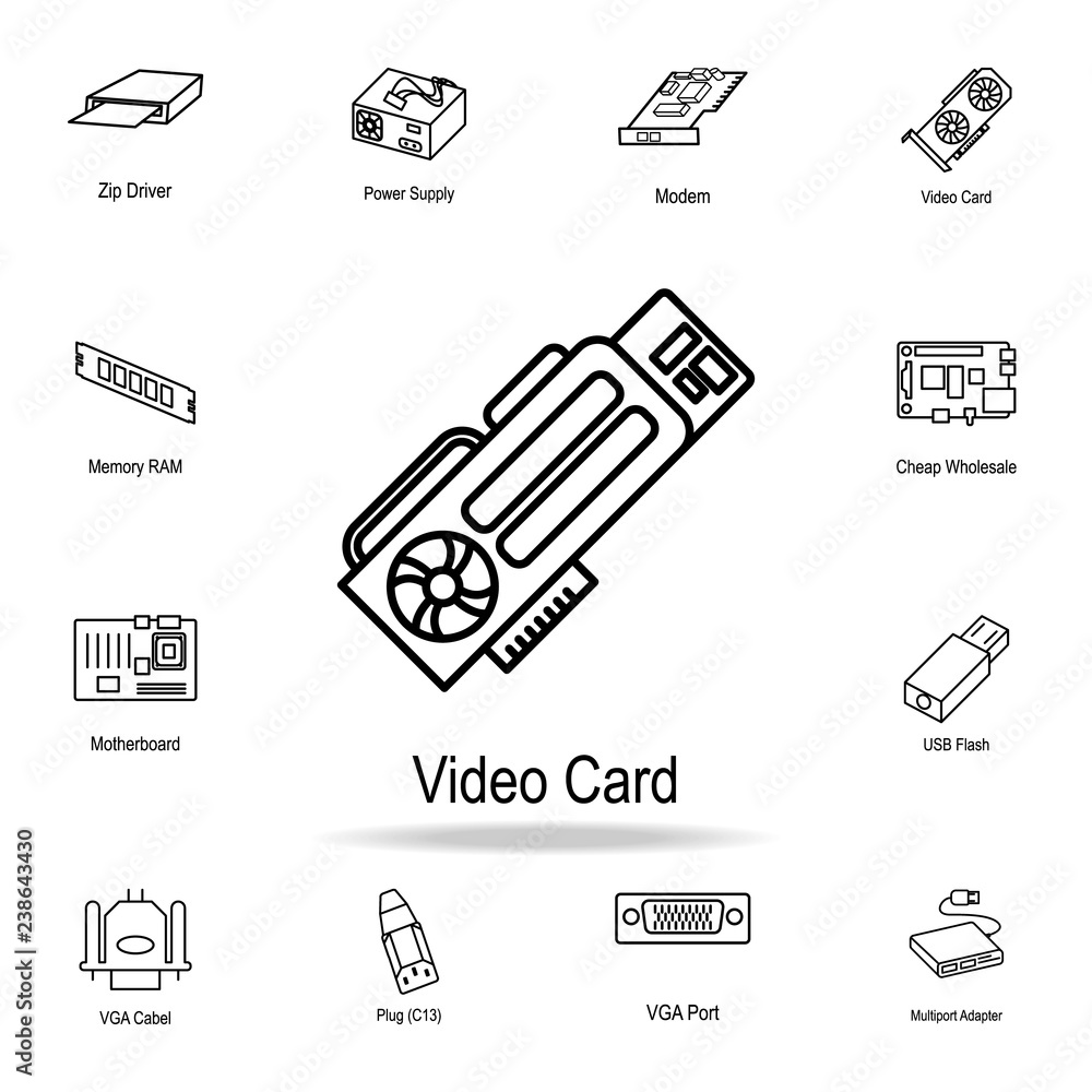 Poster graphic card icon. detailed set of computer part icons. premium graphic design. one of the collectio