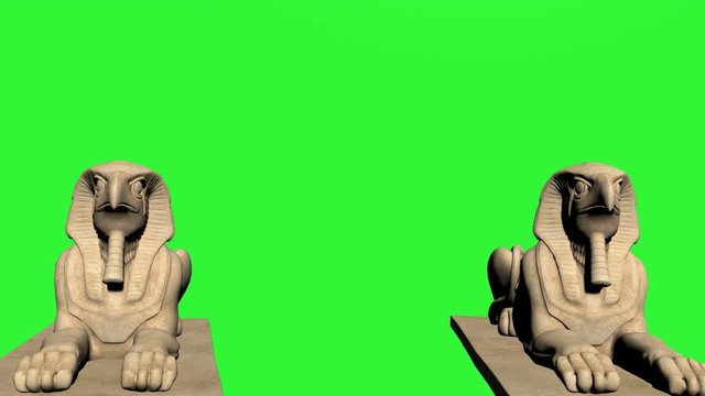 HD Green screen of Egyptian Sphinx