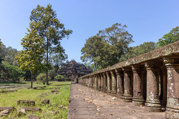 Fototapeta na wymiar Baphuon temple in Angkor Thom, the last and most enduring capital city of the Khmer empire, UNESCO heritage site, Angkor Historical Park. Siem Reap, Cambodia.