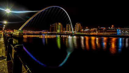Newcastle Upon Tyne at night Quayside Tyne Bridge