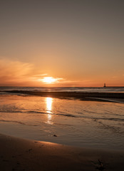 Fototapeta na wymiar Seaburn beach Winter sunrise sunderland uk