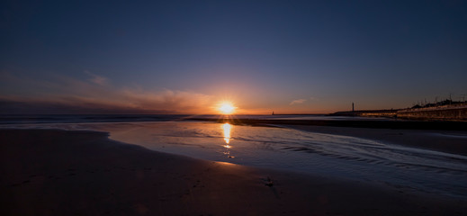Fototapeta na wymiar Seaburn beach Winter sunrise sunderland uk