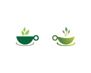 Green tea logo illustration