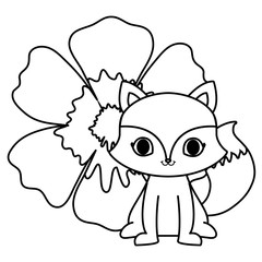 tropical flowers and cute animals design