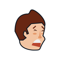 head of young man sad