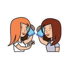 Fototapeta premium young woman talking for smartphone