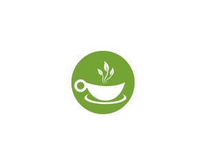 Green tea logo illustration