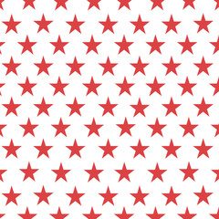 Pattern with red stars on living coral on white backround background. Gold stars pattern trend living coral 2019