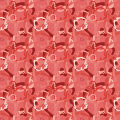 Seamless background pattern with colored diverse doodles.