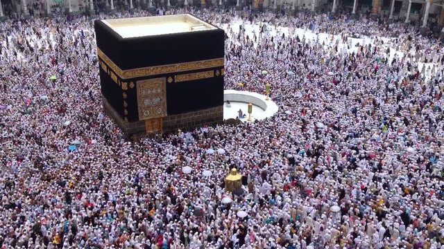 Circumambulation (Tawaf) around 'Holy Kaaba', in Mecca, Saudi Arabia	