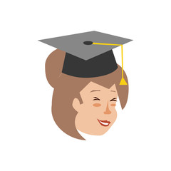 head of young woman with hat graduation