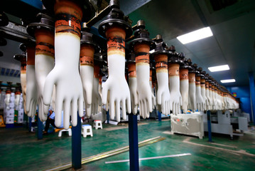 Gloves factory production workshop and mechanical equipment